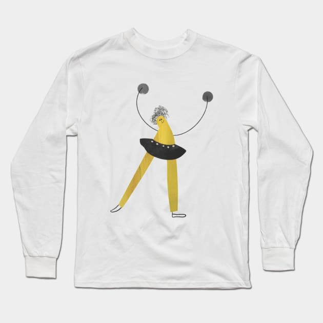 Balerina Long Sleeve T-Shirt by ziaaarts